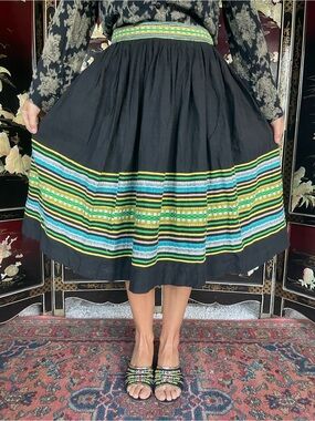 Vintage Guatemalan woven peasant skirt